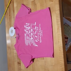 NWT Princess Polly Running Club Pink & White Short Sleeve Cropped Top Recycled